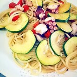 タコと夏野菜のペペロンチーノ